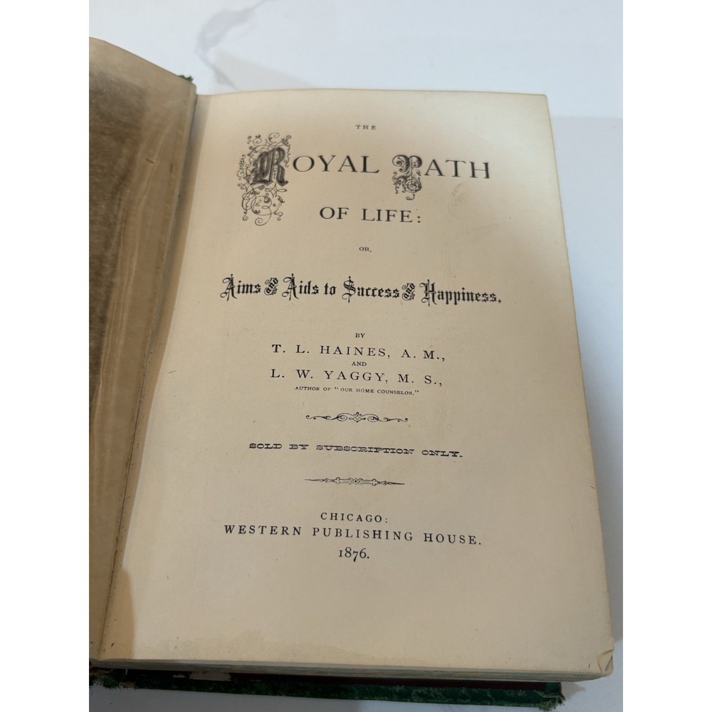 Antique 1876 The Royal Path of Life Victorian Advice Book Chicago - Picture 4 of 7